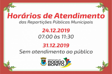 HORÁRIOS DE NATAL E FINAL DE ANO