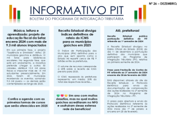 PIT (Programa de Integração Tributária) - Informativo PIT nº 26 - dezembro/2024