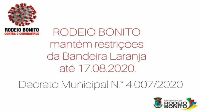 NOVAMENTE, MUNICÍPIO ADOTA RESTRIÇÕES MENOS GRAVOSAS