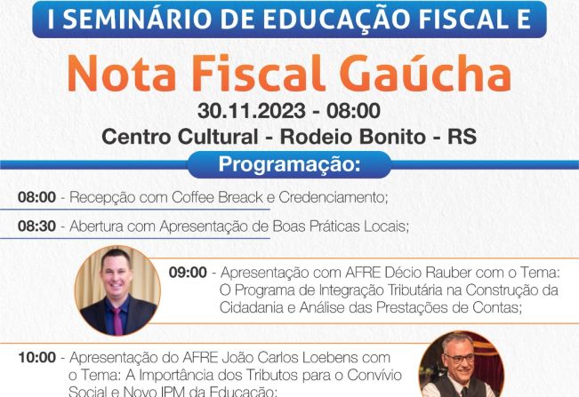 I SEMINÁRIO EDUCAÇÃO FISCAL E NOTA FISCAL GAÚCHA RODEIO BONITO