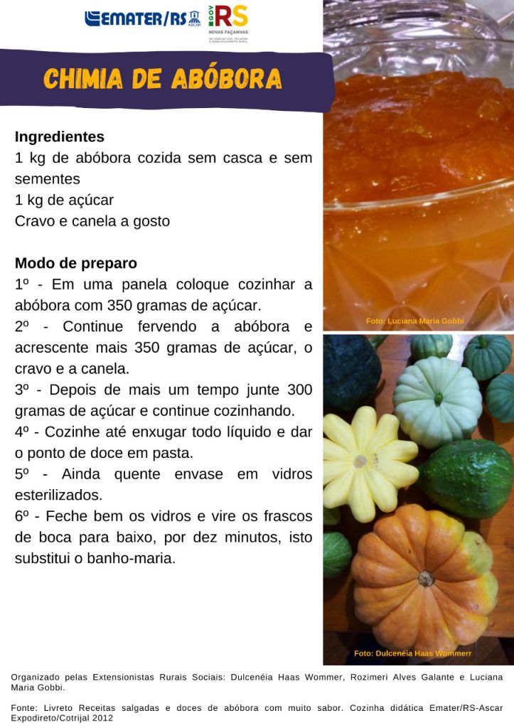 chimia de abóbora receita