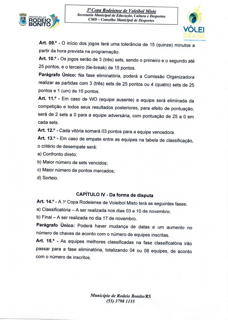 3ª COPA RODEIENSE INTERMUNICIPAL DE VOLEIBOL MISTO