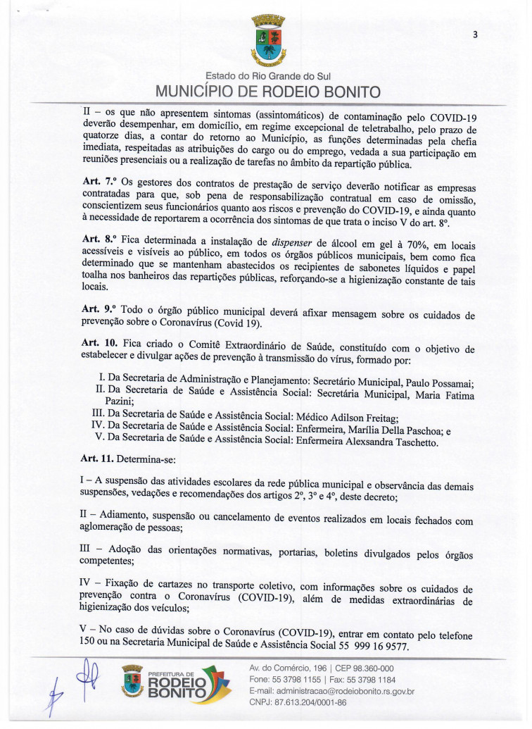 DECRETO DETERMINA MEDIDAS SOBRE O COVID-19