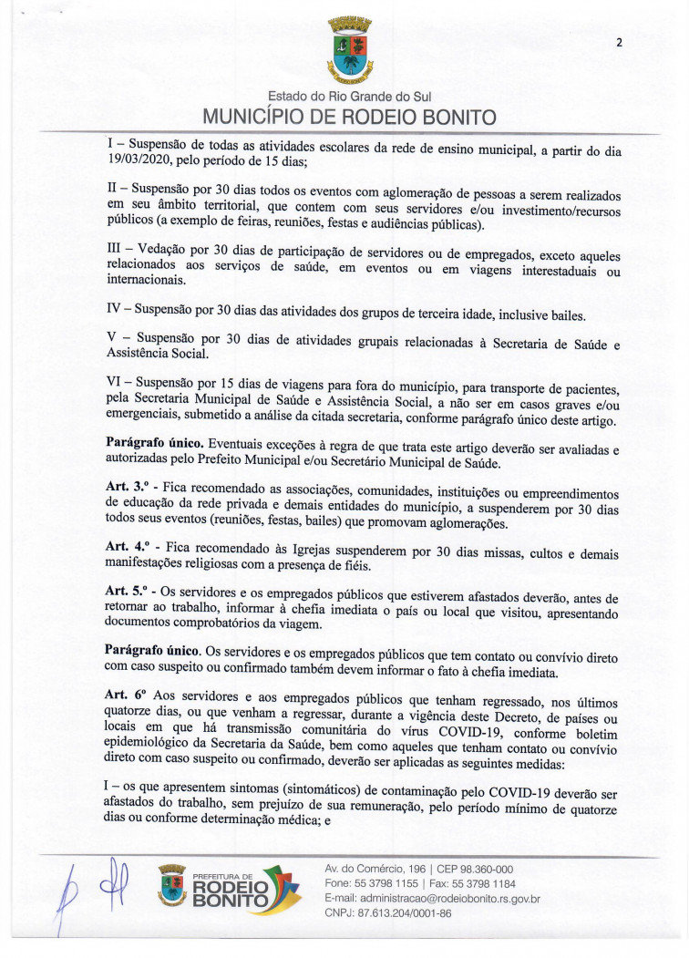 DECRETO DETERMINA MEDIDAS SOBRE O COVID-19