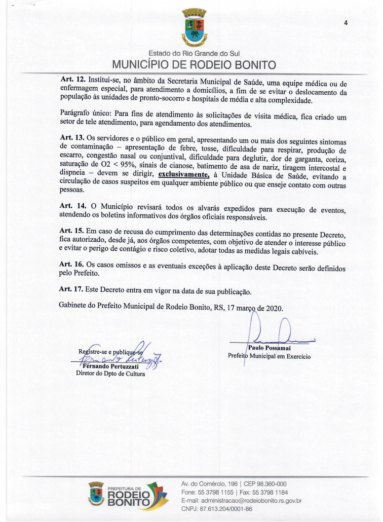 DECRETO DETERMINA MEDIDAS SOBRE O COVID-19