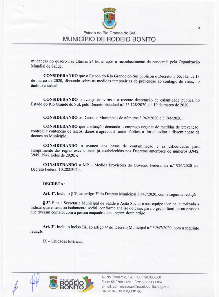 DECRETO MUNICIPAL N.º 3.950/2020 