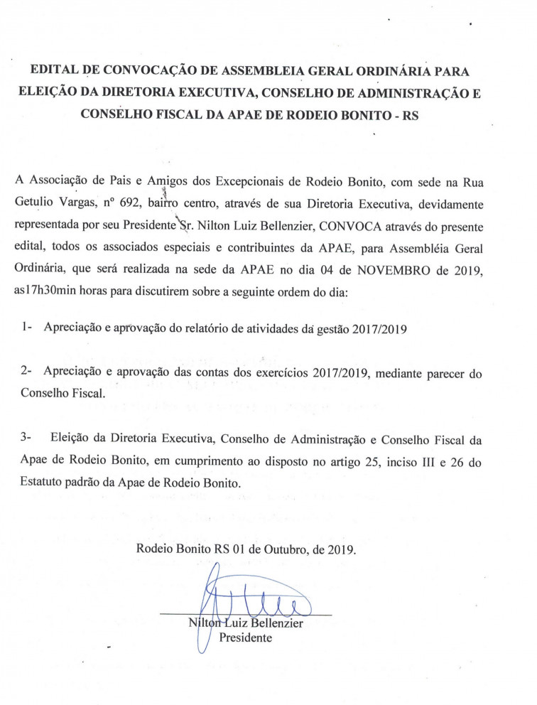 ASSEMBLEIA DA APAE