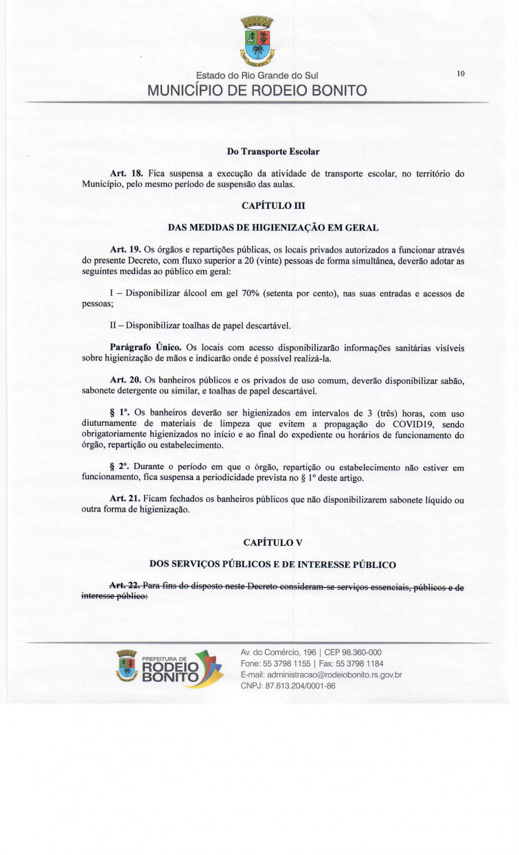 COMPILAÇÃO DE DECRETOS REFERENTES AO CORONAVÍRUS